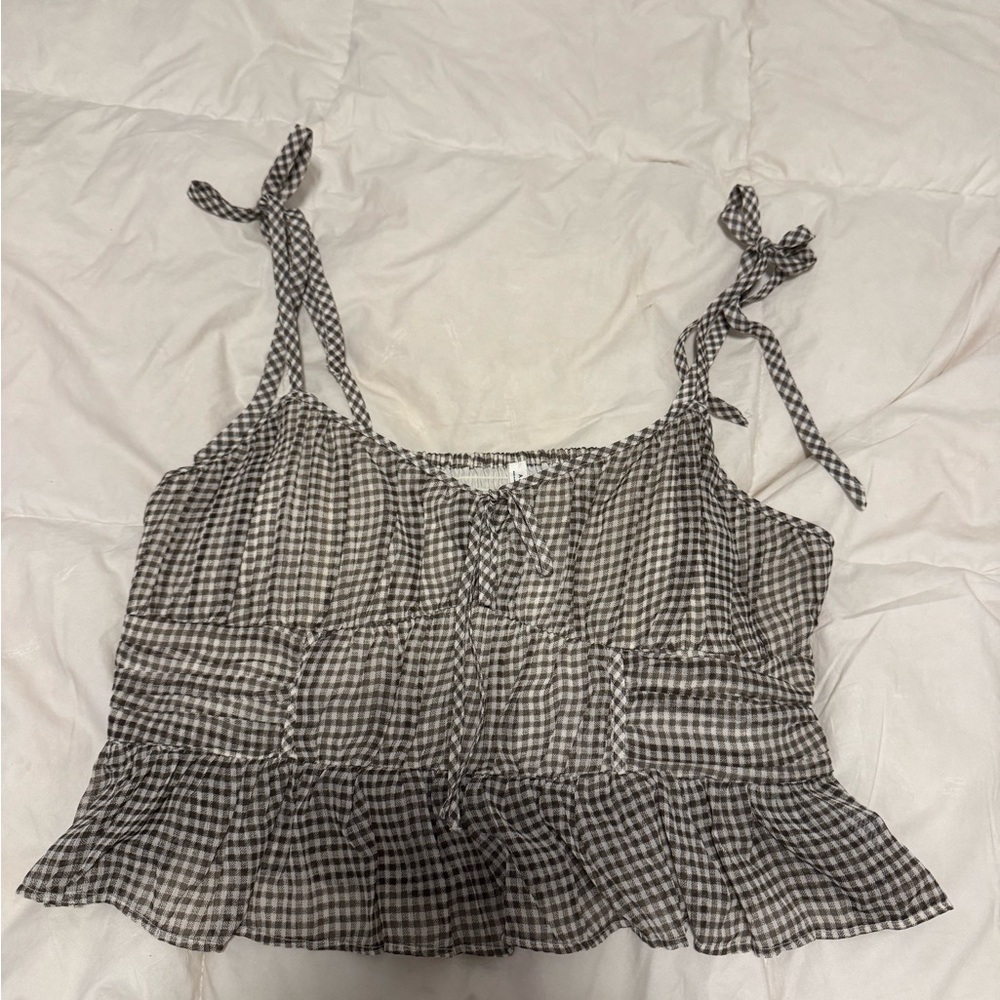 American Eagle Outfitters Black and White Checkered Camisole